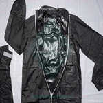 Black PVC mens rain suit-heavy duty rain gear-black pvc raincoat-plastic rain jacket